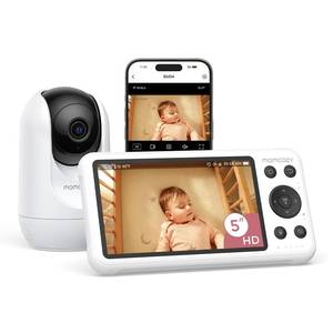 lot 19313 image: Momcozy Smart WiFi Baby Monitor with Camera and Audio, 5in. 1080P Screen with Wall Mount, Motion & Cry Detection, Safe Fence,Clear Night Vision, 5000mAh Battery, 2-Way Talk, Photo & Video Recording,BM04