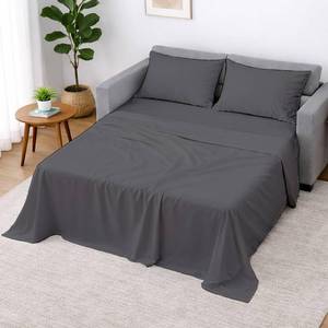 lot 19314 image: Cottington Lane Sleeper Sofa Sheets Queen Size, 4 Piece Premium Quality 100percent Egyptian Cotton Sofa Bed Sheet Set for Pull Out Couch, Loveseat & Sectional, 6 Inch Deep Pocket, Dark Grey