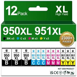 lot 19319 image: BINKSYLER 3-Sets 950XL 951XL Ink Cartridges Combo Pack Compatible for HP 950 951 950XL 951XL Ink Cartridge Work for Officejet Pro 8600 8610 8620 8625 8100 Printer (3BK3C3M3Y)