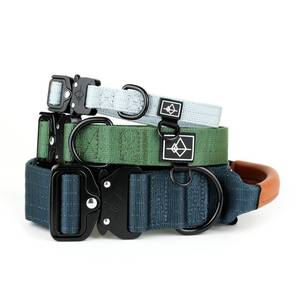 lot 20327 image: Made to ROAM Premium Explorer Control Collar - Adjustable Heavy Duty Nylon Dog Collar with Quick-Release Metal Buckle and Handle (Maine Marina, Control Size 5)