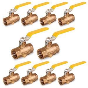 lot 20332 image: Midline Valve 627T256-NL Premium Full Port Ball Valve with Drain, Brass, 34 in. FIP x 34 in. FIP