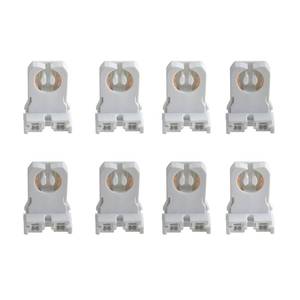 lot 20347 image: 8 Pack Non Shunted T8 Lamp Holder Socket Turn Type for LED Fluorescent Tube Replacements Retrofit Kit Parts White