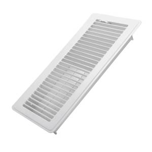 lot 20360 image: Howeall 4x14 Inch Floor Register - Heavy Duty Steel Walkable Floor Vents - Easy Adjust Air Supply Lever - Vent Covers for Home (White)