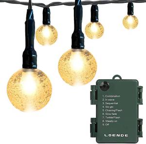 lot 20361 image: LOENDE Battery Operated Globe String Lights, Crystal Globe String Lights 16ft 30 LED 8 Modes Waterproof String Lights with Timer for Backyard Garden Balcony Pergola Wedding Party Decor(Warm White)