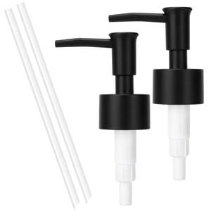 lot 20363 image: Soap Dispenser Pump Lotion Pump Replacement Head Kitchen Refill Dispenser for Regular Mouth Bottle for Standard 28400 Thread Size 2 Pack(Black)
