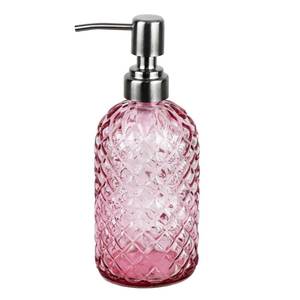 lot 20367 image: Funly mee Bathroom & Kitchen Glass Hand and Dish Soap Dispenser with 304 Rustproof Stainless Steel Pump (Pink)