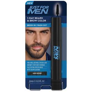 lot 20369 image: Just for Men 1-Day Beard & Brow Color, Temporary Color for Beard and Eyebrows, For a Fuller, Well-Defined Look, Up to 30 Applications, Dark Brown