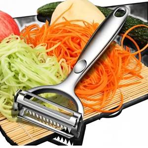 lot 20373 image: Huakai Multifunction Vegetable Peeler Julienne Peeler for Kitchen (2-in-1 peeler)