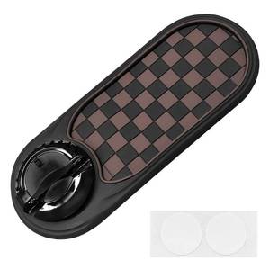 lot 20382 image: UHANBUT Multifunction Car Anti-Slip Mat, Rotatable Temporary Parking Number, Universal Auto Dashboard Organizer Pad Accessory for Phones, Sunglasses, Keys (BrownBlack)