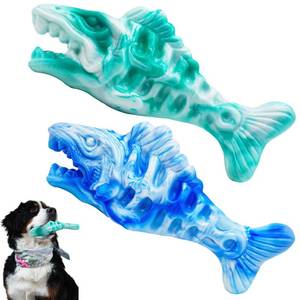 lot 20384 image: BoYoYo Tough Dog Toys for Aggressive Chewers 2 Pack, Indestructible Dog Toys to Keep Them Busy, Beef Flavor, Nylon Dog Chew Toys for Small, Medium and Large Dogs, Blue & Green (Pack of 1)