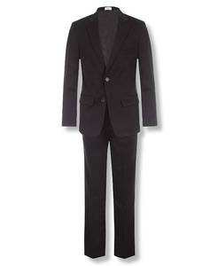 lot 20386 image: Calvin Klein Boys 2-piece Formal Suit Set, Includes Single Breasted Jacket & Straight Leg Dress Pants With Belt Loops & Functional Pockets, Black, 16 Husky