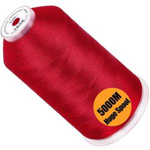 lot 20389 image: New brothread - Single Huge Spool 5000M Each Polyester Embroidery Machine Thread 40WT for Commercial and Domestic Machines - Christmas Red