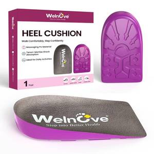 lot 20391 image: Heel Lift Inserts for Shock Absorption - Welnove 12 Inch Heel Cups for Plantar Fasciitis, Height Increase, Support, Non Slip,Pain Relief - Comfort Heel Cushion Pads Insoles (Size L, 1 Pair)