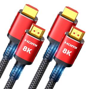 lot 20392 image: Snowkids 8K HDMI Cable 2.1 6.6FT 2-Pack, 48Gbps High Speed HDMI Braided Cord-4K120Hz 144Hz 8K60Hz, HDCP 2.2&2.3, Dynamic HDR, eARC,DTSX, HDR 444 DTS X Compatible for PS-5TVHDTV