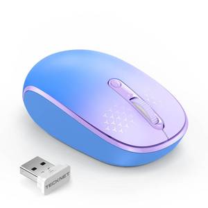 lot 20405 image: TECKNET Wireless Mouse, 2.4G Quiet Computer Mouse with USB Receiver, 4 Buttons Portable Cordless Mice for Chromebook, Laptop, PC, Mac, 80012001600 DPI - Blue-Purple Gradient