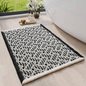 lot 20415 image: QiCaiJia Waffle Bath Mat, Boho Bathroom Rugs Extra Soft and Absorbent Non Slip Washable Bath Rug, Rubber Backed Bathroom Floor Mat Outside Shower Mat, 20x32