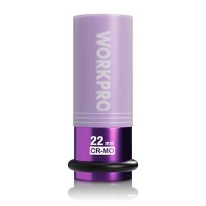 lot 20423 image: WORKPRO 12in. Drive Lug Nut Impact Duty Socket, 22mm Deep Thin Wall Socket, Made of Premium Cr-Mo Steel, Non-Marring Lug Nut Wheel Sockets for Car