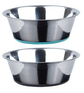 lot 20424 image: PEGGY11 Deep Stainless Steel Anti-Slip Dog Bowls - 2-Pack, 3 Cups