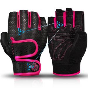 lot 20435 image: MOREOK Workout Gloves Padded Weight Lifting Gloves for MenWomen Pink-M