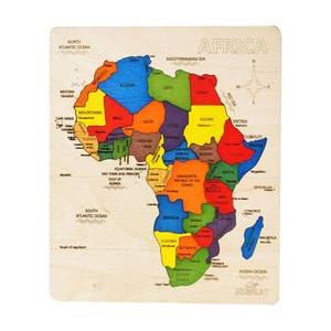 lot 20442 image: EKOPLAY��s Africa MAP Wooden Puzzle for Kids, 31 Piece Jigsaw Puzzle for School Kids, Learning Educational Toys Gifts for Boys Girls.