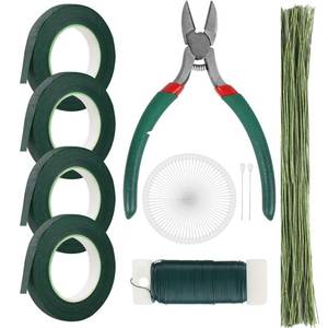 lot 20443 image: GardEasy Floral Arrangement Kit with Green Tape and Wire, 26 Gauge Stem Wire and 22 Gauge Paddle Wire, Boutonniere Flower pin Florist and Wreath Making