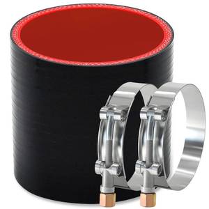 lot 20464 image: Tyeioms Straight ID 3in. Silicone Hose Coupler, Reinforced 4-layer Wall 5MM with 2PCS T-bolt Clamps for Cold Air Intake, Turbo, Intercooler