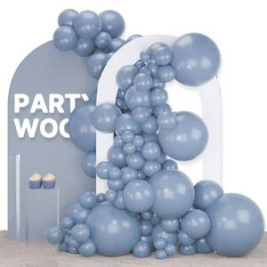 lot 20467 image: PartyWoo Dusty Blue Balloons 120pcs Different Sizes Pack of 18 12 10 5 Inch Slate Blue Boho Neutral Balloon Arch Kit for Baby Shower Graduation Cat Tornado Birthday Party Decorations Blue-F55