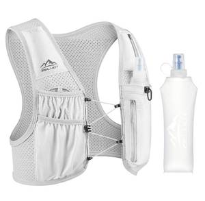 lot 20469 image: Zelvot Running Vest for Women Men, USA Original Patent, Adjustable Chest Straps Running Hydration Vest with 500ml Soft Flask, Lightweight Reflective Hydration Backpack for Hiking Marathon (Gray, ML)