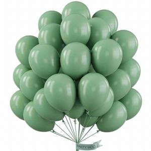 lot 20471 image: PartyWoo Sage Green Balloons 50 pcs 12 Inch Matte Dusty Olive Boho Green Eucalyptus Latex Helium Balloons for Wedding Baby Shower Gender Reveal Birthday Graduation Safari Party Decorations Green-F03