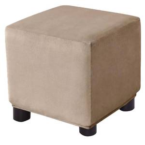 lot 20472 image: Bifaunvogel Ottoman Cover Square Velvet Storage Ottoman Slipcovers Thick Stretch Footrest Foot Stool Covers Protector with Elastic Band(Small-Camel)