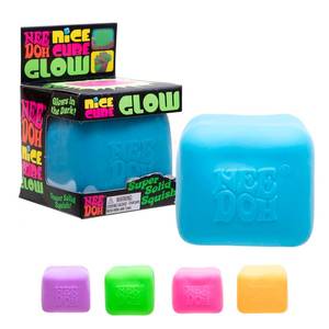 lot 20489 image: Schylling NeeDoh Nice Cube Glow - Squeeze Toy with a Super Solid Squish - Glows in The Dark - 2.25in. Cube - Color May Vary (Pack of 1)