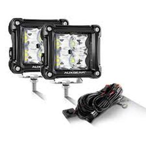 lot 9639 image: Auxbeam LED Spot Flood Light Kit with Wiring Harness