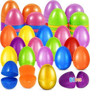 lot 14342 image: 60 ct Easter Eggs Colorful Plastic Decorations