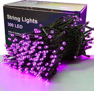 lot 19278 image: 300 LED String Lights Purple 8 Mode Indoor Outdoor Fairy Lights 115ft