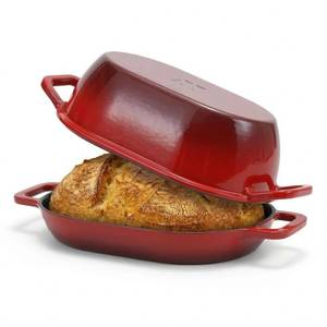 lot 1203 image: Northriver Casting Enameled Cast Iron Oval Dutch Oven for Bread Baking��12x8 Bread Pot with Lid��Ideal for Sourdough, Artisan Loaves & Family Meals��5 Qt