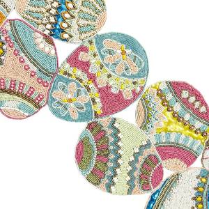 lot 1209 image: Enliven Easter Beaded Table Runner, Easter Runner for Table, Handmade Beaded Table Runners 13x36 inches