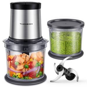 lot 1219 image: TWOMEOW Food Processor 4 Cup, Electric Food Chopper, ��Small but Powerful��Meat Grinder with 2 Bowls, 2 Speed & 4 Blades for Vegetable, Meat, Nuts, Functions for Chopping, Dicing, Mixing and Puree