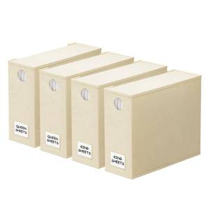 lot 1226 image: SpaceAid 4 Pack Bed Sheet Organizers and Storage, Foldable Sheet Organizer for Linen Closet, Sheets Set Folder Keeper with Window XL (Queen & King Size) Organizing Bedding Container, Beige