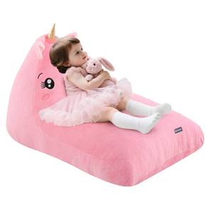 lot 1244 image: COMAX Unicorn Bean Bag Chairs for Kids, Large Kid Beanbag Chair with Filler, Big Toddler Lounge Bean Chair, Children Lazy Floor Lounger for Girls Boys, Pink