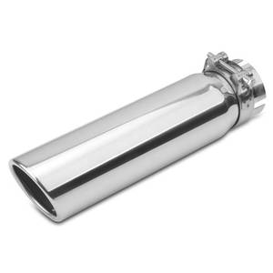 lot 1255 image: Vurkcy 2.5 inch Inlet Exhaust Tip, 3 Outlet 12 Overall Length Stainless Steel Exhaust Tail Pipe, Clamp-On, Rolled Edge, Slant Sleek Angle Cut, Polished Tailpipe, Silvery