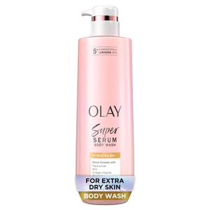 lot 2006 image: Olay Super Serum Body Wash for Extra Dry Skin, 24hr Long Lasting Hydration, 5 Ingredient Complex for Bright Even Firm Luminous Skin, with Vitamin E, and Shea Butter 18.5 Fl Oz