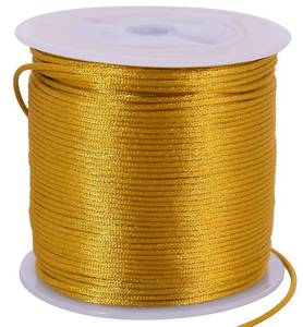 lot 2008 image: TONIFUL 1.5mm x 50 Yards Gold Nylon Cord Satin String for Bracelet Jewelry Making Rattail Macrame Trim Cord Necklace Bulk Beading Thread Kumihimo Chinese Knot Craft