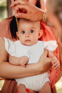 lot 2009 image: KESICI Baptism Bib for Baby Boy and Girls - Soft Cotton Adjustable Christening Outfits Embroidered Cross Bib