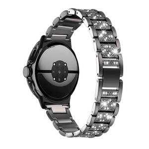 lot 2010 image: Mtozon Women Bands with Case Compatible with Google Pixel Watch 3 45mm, Metal bling Luxurious Dressy Replacement Wristbands, Black