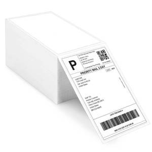 lot 2020 image: Razuvo 4 x 6 Direct Thermal Labels - 500 Fan-Fold Perforated Labels Per Stack, Premium Adhesive & Perforated, Compatible with JADENS, iDPRT SP410, POLONO, ASprink