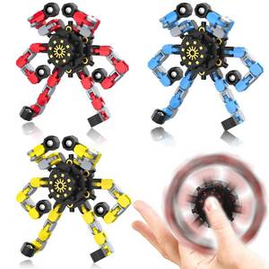 lot 2030 image: Easter Basket Stuffers Transformable Fidget Spinners,3PCS Funny Sensory Fidget Toys Deformable DIY Robot Spinner,Fingertip Stress Relief Gyro Toy Kids Easter Basket Stuffers Party Favors(Style-1)