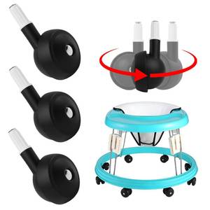 lot 2036 image: 4PCS Baby Aid Wheels Replacement, Black Baby Mobility Device Replacement Wheels Universal Plastic Casters for Strollers Learning Walkers 360°Swivel for Mobility Gear, Quiet Rolling Accessories