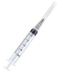 lot 2460 image: 100 Pack Disposable 5mlcc Lab Syringes with 22Ga 1.25 Inch Needle Luer Lock, Individually Sealed Packed