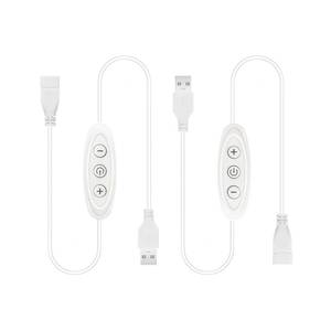 lot 2465 image: USB Dimmer Switch 2 Pack - Brightness Adjustable Inline Dimmer, 10-Speed Stepless Dimming USB Light Dimmer for 5V Single Color LED Lights (White)