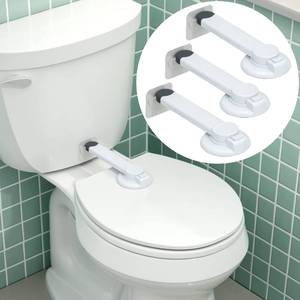 lot 2471 image: Baby Toilet Lock (3 Pack) Ideal Baby Proof Toilet Lid Lock with Arm �� No Tools Needed Easy Installation with 3M Adhesive �� Top Safety Toilet Seat Lock �� Fits Most Toilets �� White